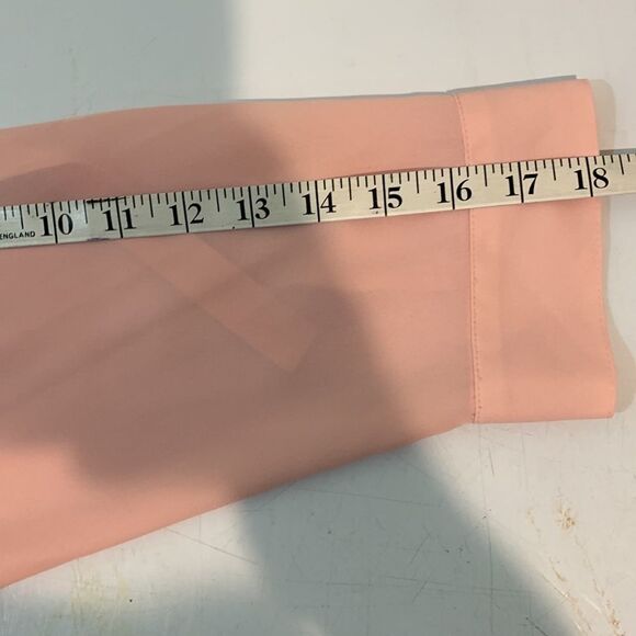 V neck sheer multi layer peachy pink blouse - Picture 9 of 11